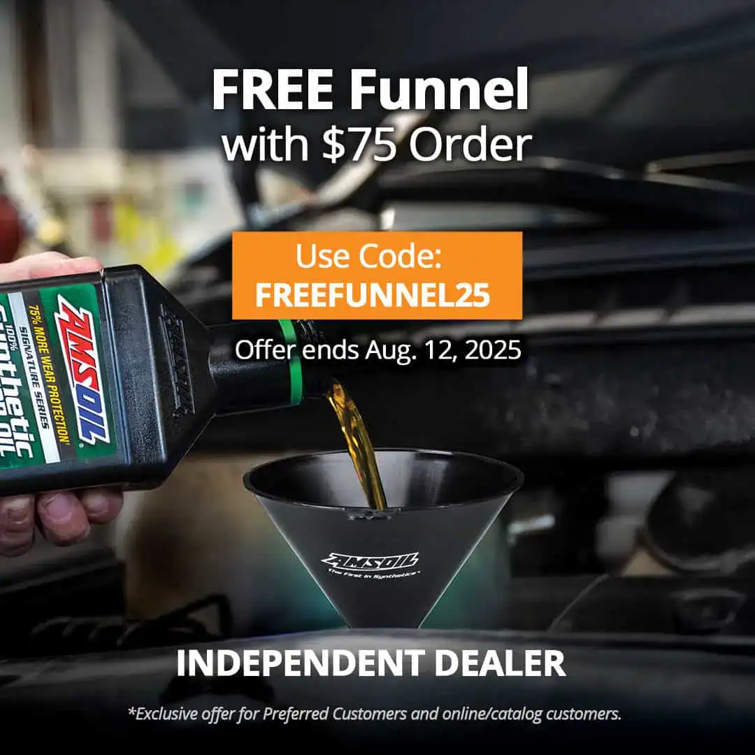 Social_ID_1080x1080_-FREEFUNNEL25 Free AMSOIL plastic funnel with order of $75 or more