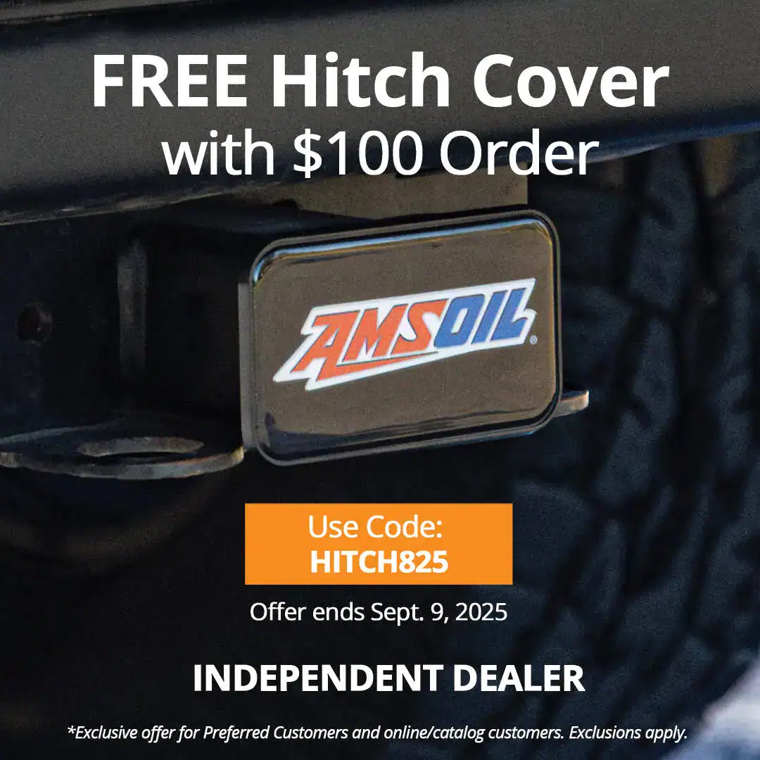 Free Amsoil Hitch Cover With Order Of $100 Or More