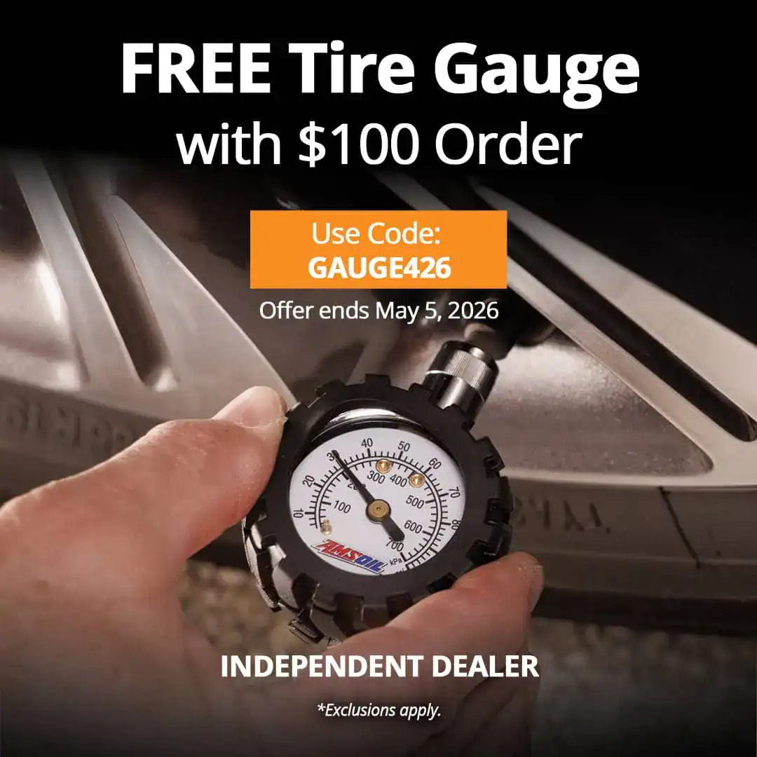 Free amsoil tire gauge with $100+ order