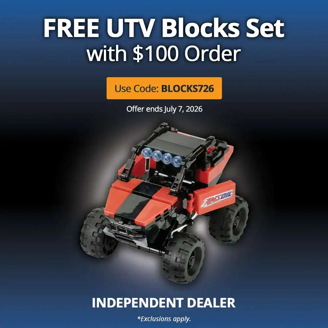 Free AMSOIL UTV blocks set with order of $100 or more
