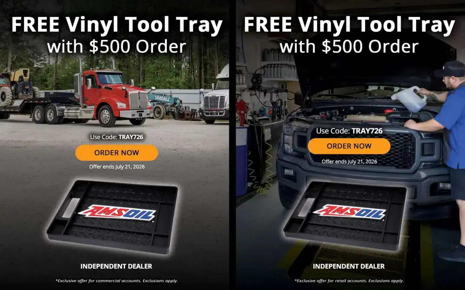 Free AMSOIL vinyl tool tray with $500 order