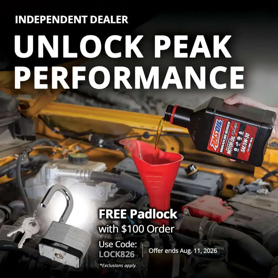 Free AMSOIL padlock with order of $100 or more