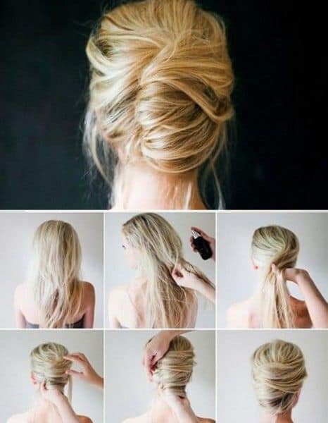 coiffure fête chignon banane
