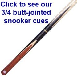 Butt jointed snooker cues