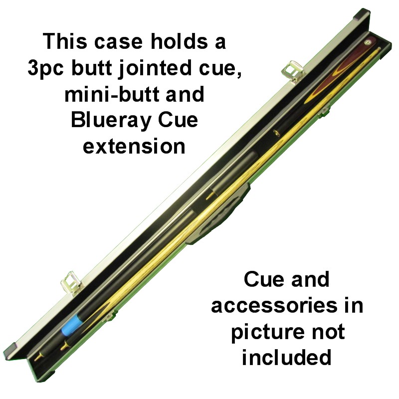 3 pc Silver aluminium snooker and pool cue case for butt jointed cues - Image 3