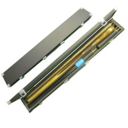 Lynton 2 pc hand spliced snooker cue and 3 section cue case with extensions