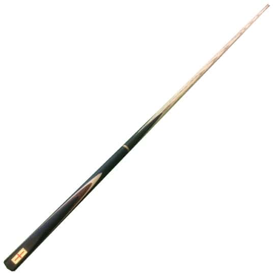 Full length picture af a Riley hand spliced England snooker cue.