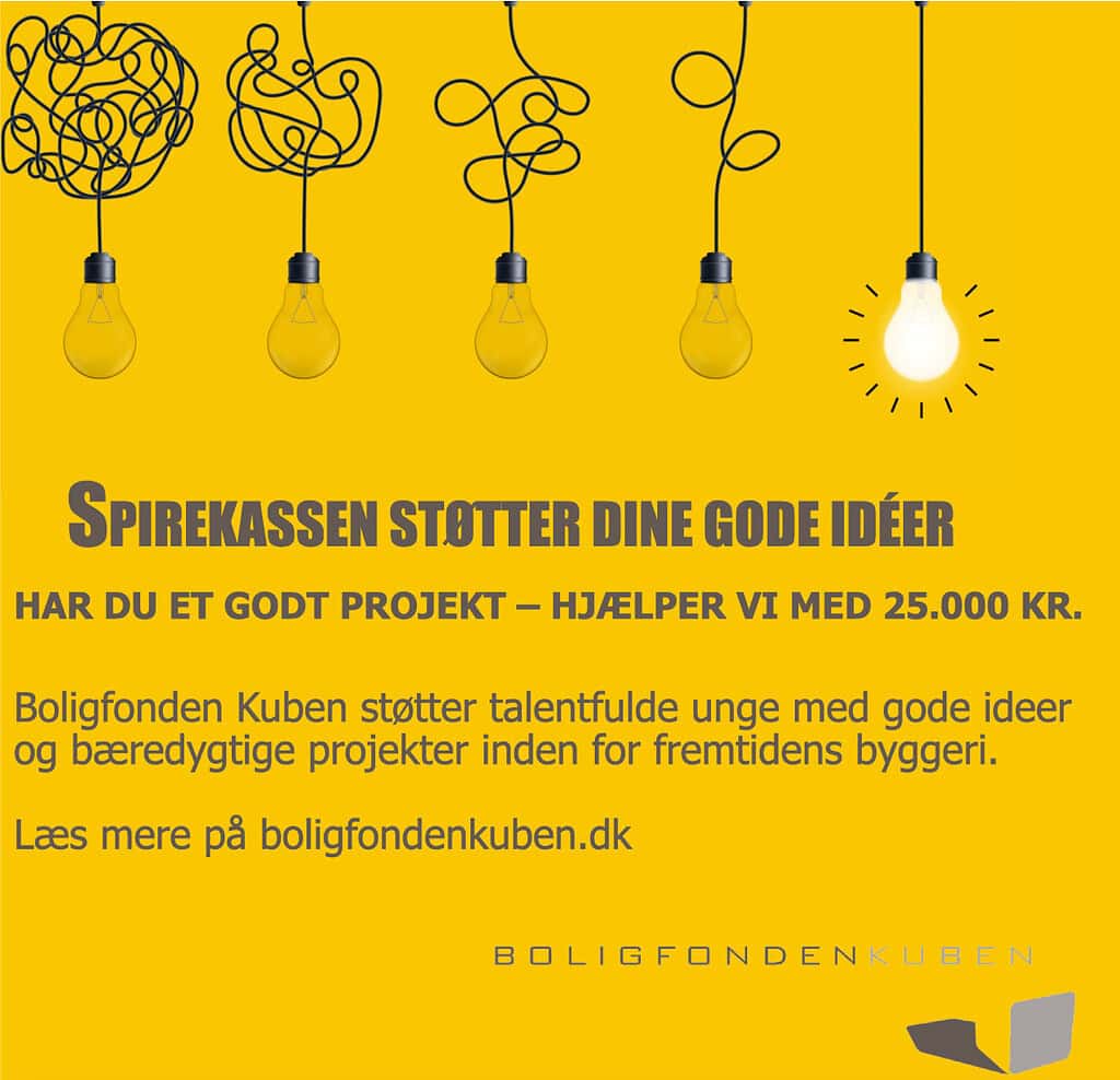 Lysende pærer med kreative ledninger mod gul baggrund.