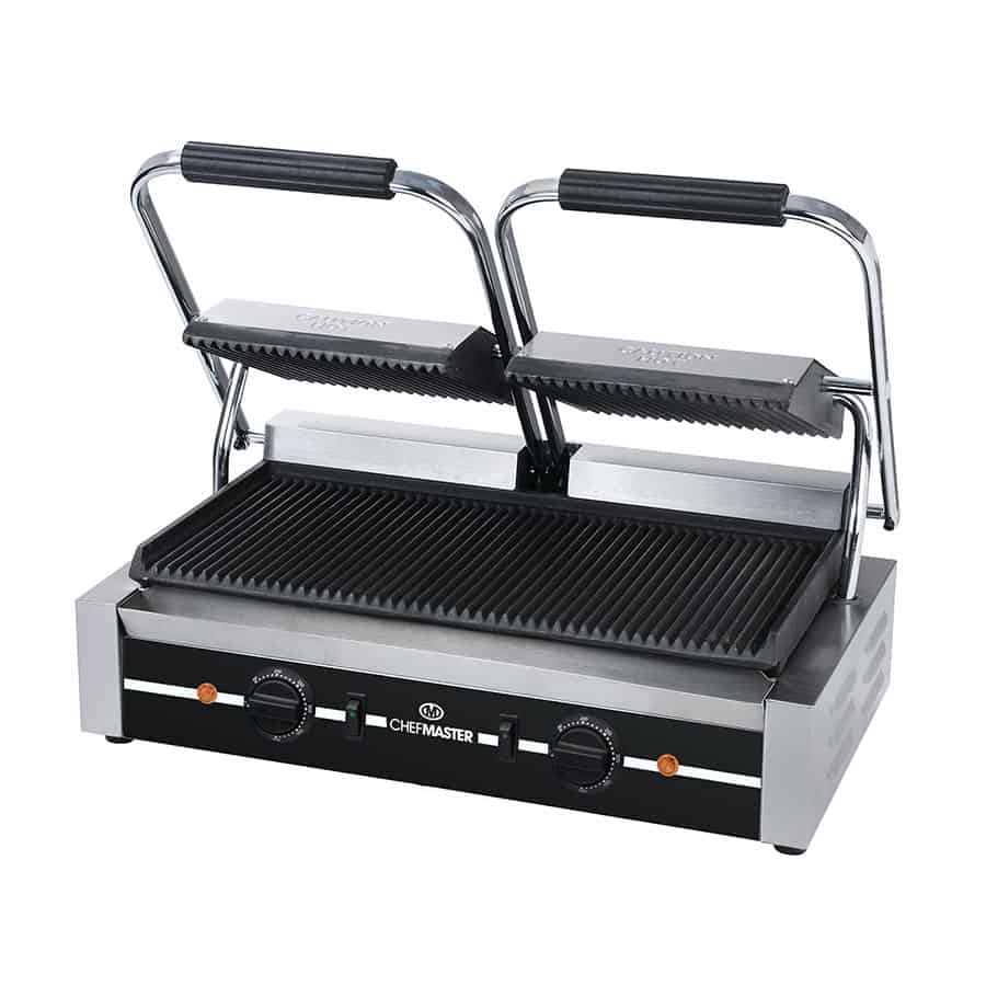 Chefmaster HEA789 Double Contact Grill Ribbed/Ribbed