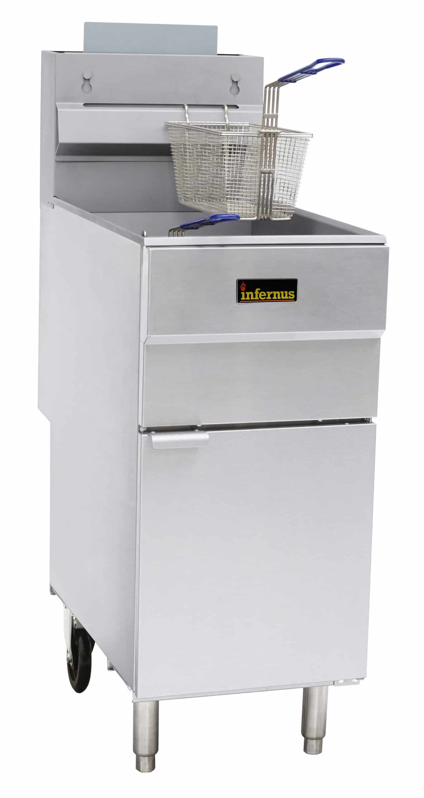 Infernus INF-004 4 Burner Single Tank Twin Basket Gas Fryer – 23 Litres