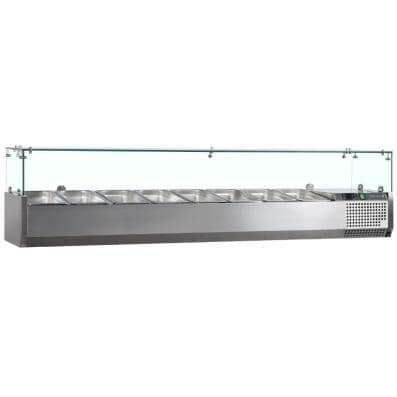 Tefcold GVC33-200 Refrigerated 10 GN Pan Topping Unit with Glass Canopy £314.43