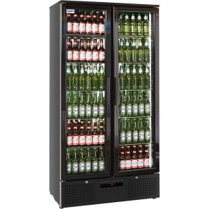 Prodis DOUBLE DOOR BLACK FINISH UPRIGHT BOTTLE COOLER