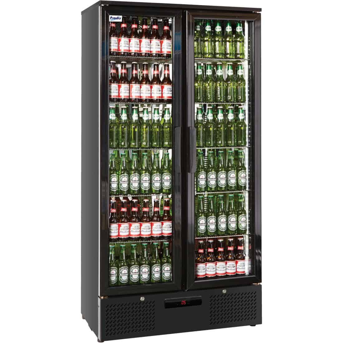 Prodis DOUBLE DOOR BLACK FINISH UPRIGHT BOTTLE COOLER