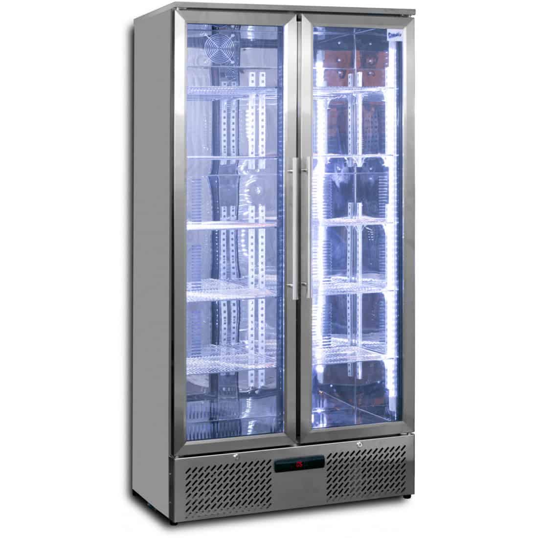 Prodis DOUBLE DOOR STAINLESS STEEL FINISH UPRIGHT BOTTLE COOLER