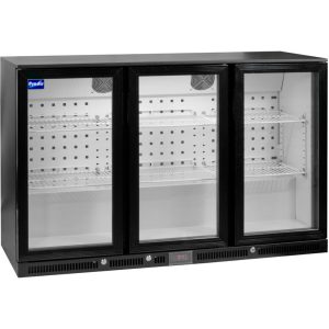 Prodis black triple hinged door bottle cooler