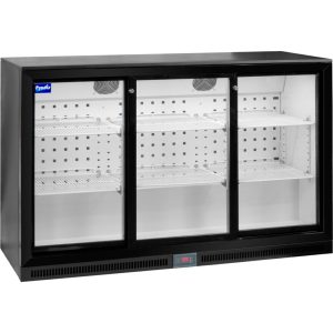 Prodis black triple sliding door bottle cooler 