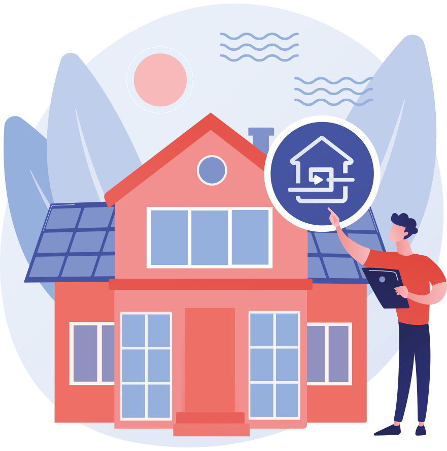 Illustration of an energy efficient house