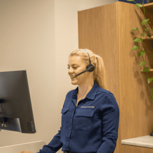 Receptionist taking bookings at Brisbane City Dentist