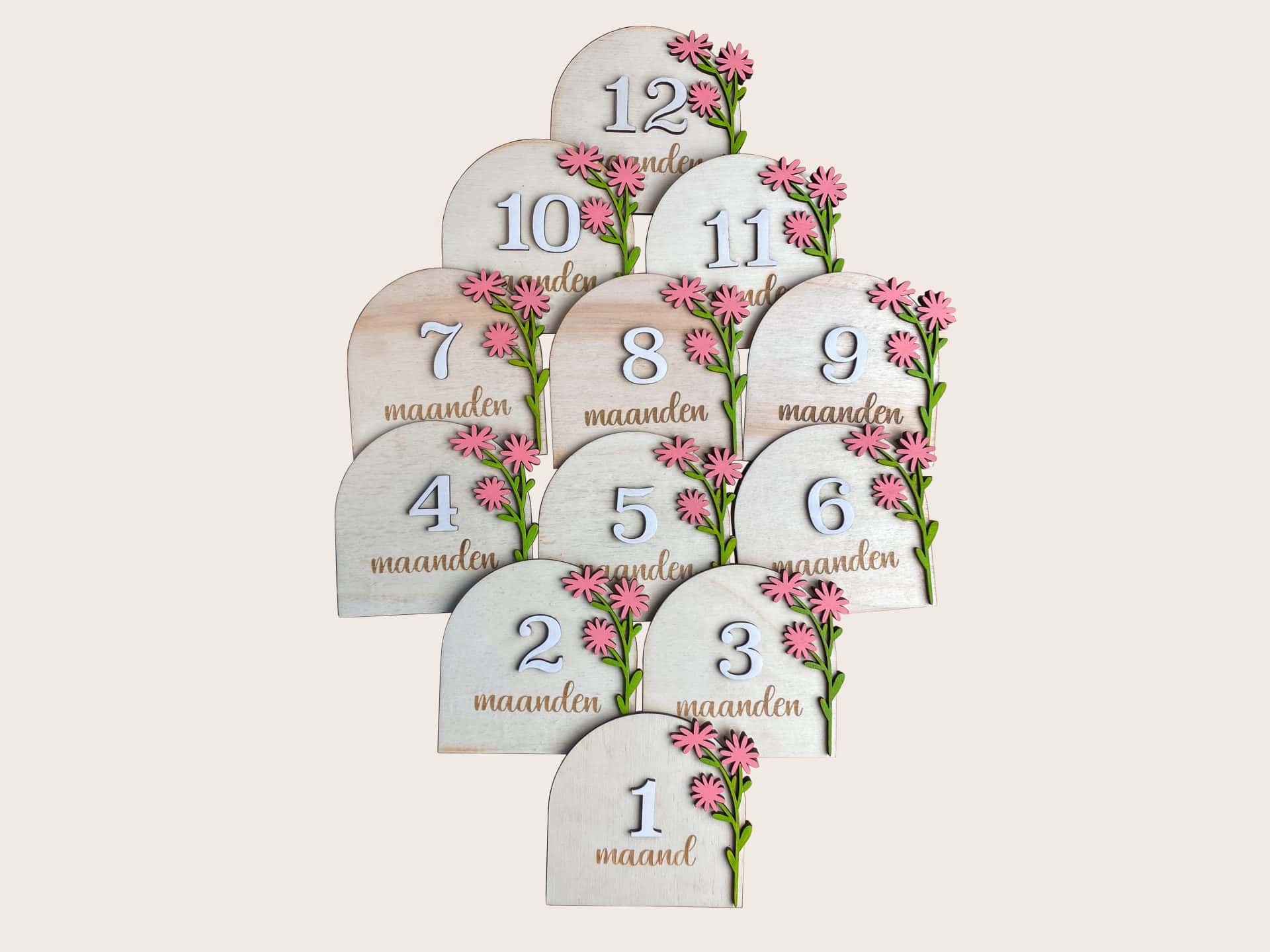 Milestones Bloemen Kleur plain