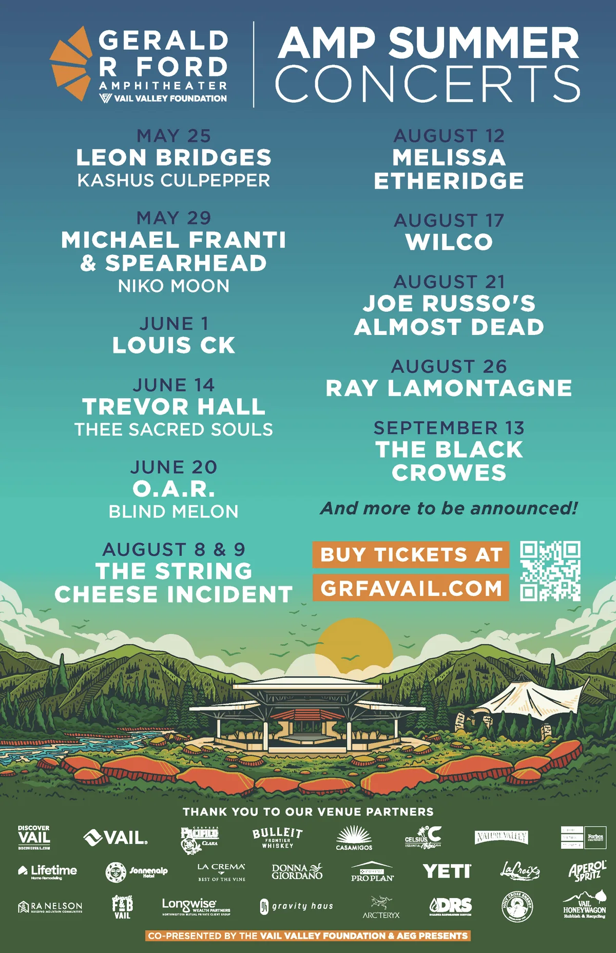 AMP Summer Concerts lineup poster