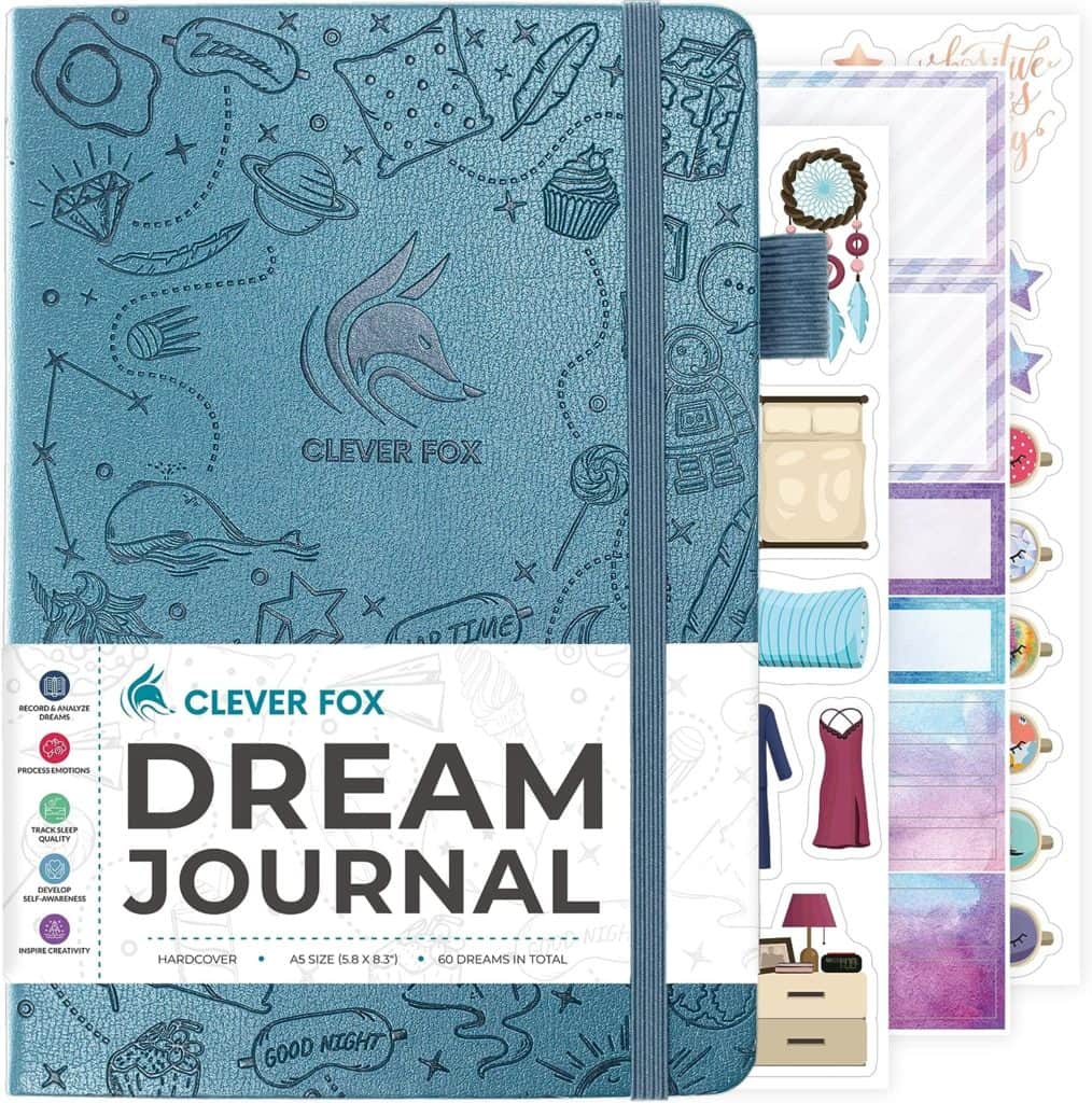 Clever Fox Dream Journal – Guided Dream Diary for Women, Men  Kids – Hardcover Notebook to Track  Analyze Your Dreams  Sleep – Log Book for Dream Journaling – 60 Dreams Total, A5 Size, Mystic Blue
