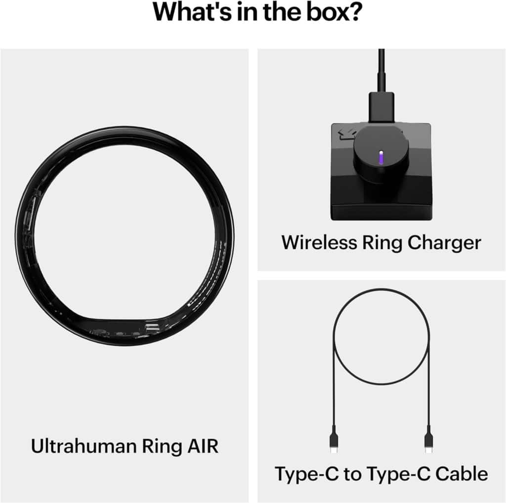 Ultrahuman Ring AIR - World’s lightest Sleep-Tracking Wearable, HRV, Heart Rate Temperature Monitoring, Track Sleep, Movement Recovery, Water Resistant up to 100 m, 6 Days Battery Life