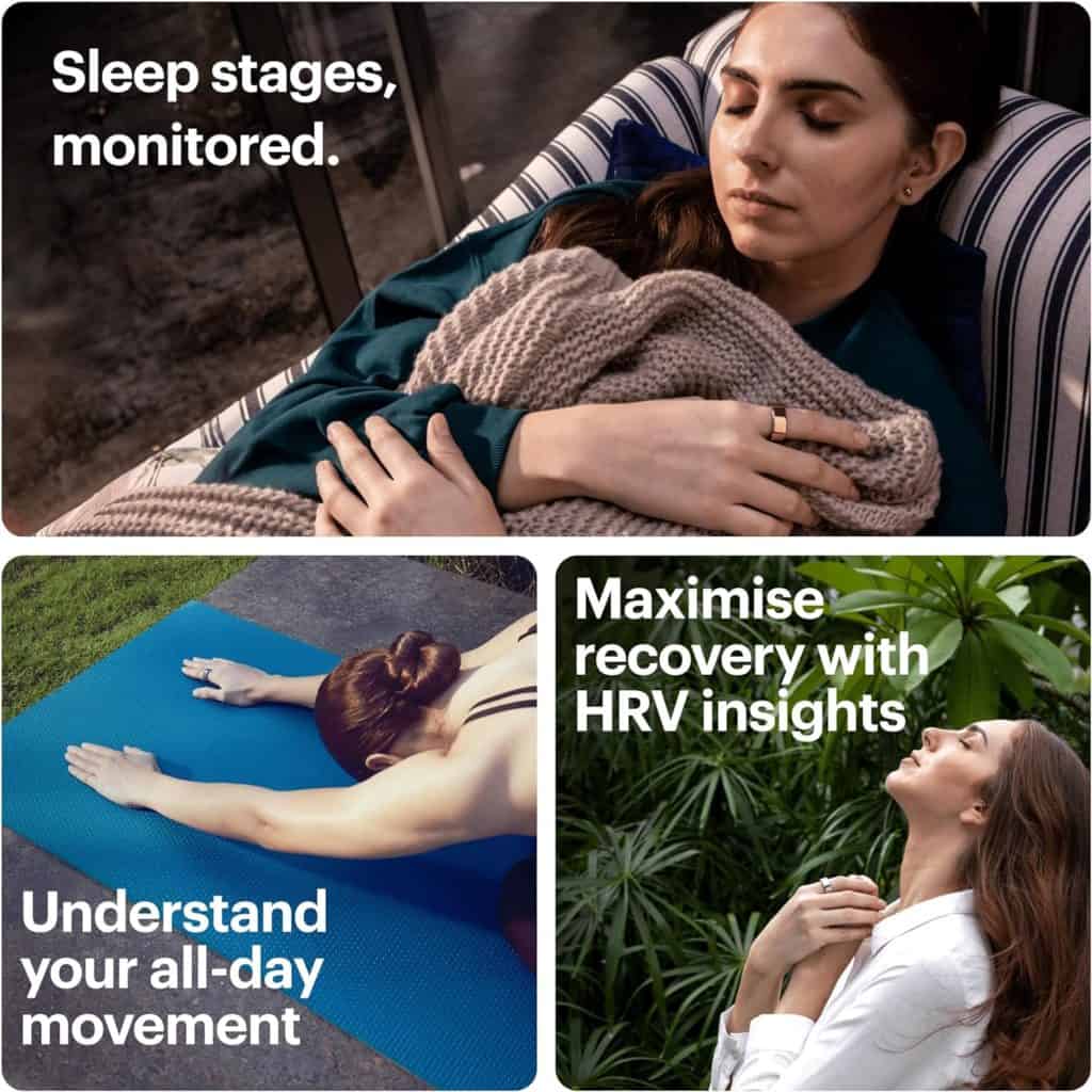 Ultrahuman Ring AIR - World’s lightest Sleep-Tracking Wearable, HRV, Heart Rate Temperature Monitoring, Track Sleep, Movement Recovery, Water Resistant up to 100 m, 6 Days Battery Life