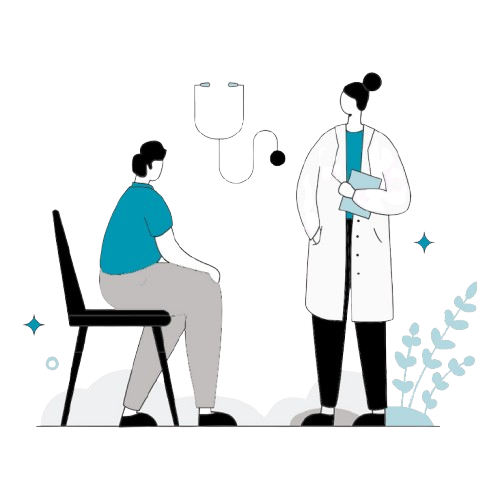 Illustration showing chronic care management services with patient monitoring and provider support