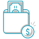Accounts receivable management icon representing proactive AR follow-up and faster payment collections