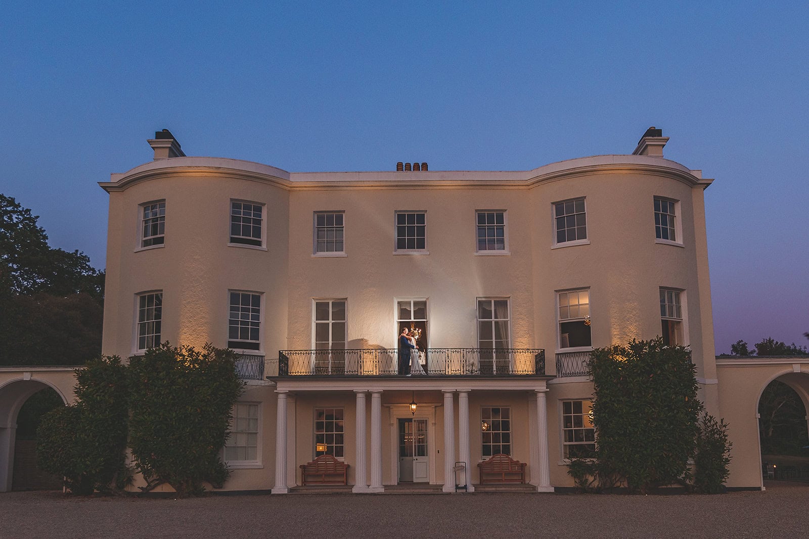 Georgina and Chris evening wedding reception at Rockbeare Manor, Devon