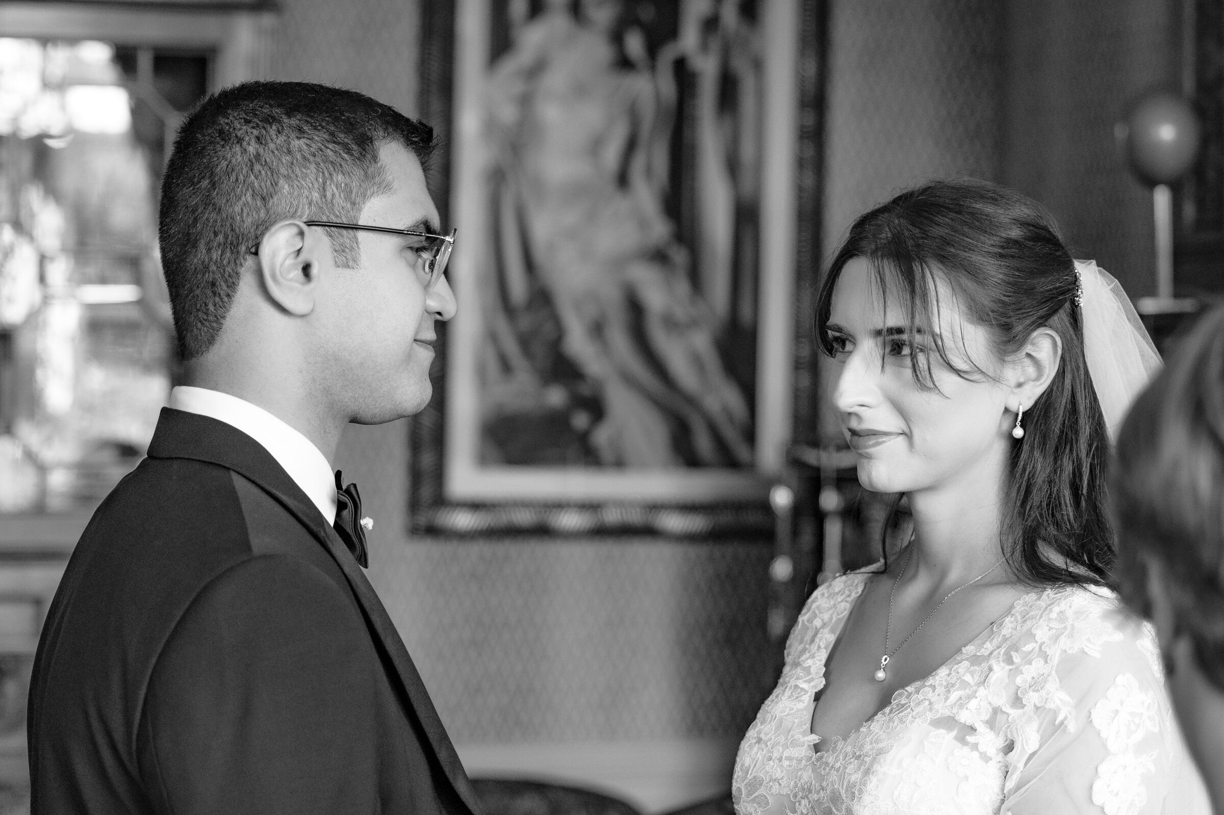 Louise + Amjad | Bovey Castle Micro Wedding, Dartmoor 12 Louise and Amjad Bovey Castle micro wedding photography — ceremony in the Library