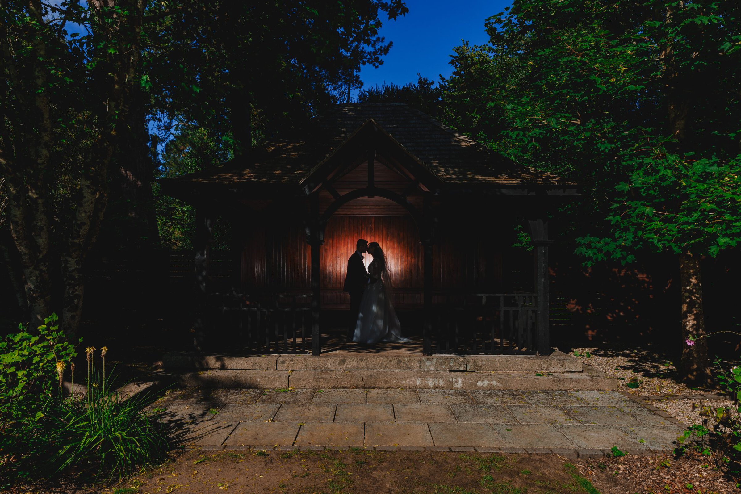 Louise + Amjad | Bovey Castle Micro Wedding, Dartmoor 23 Louise and Amjad Bovey Castle micro wedding photography — evening portrait