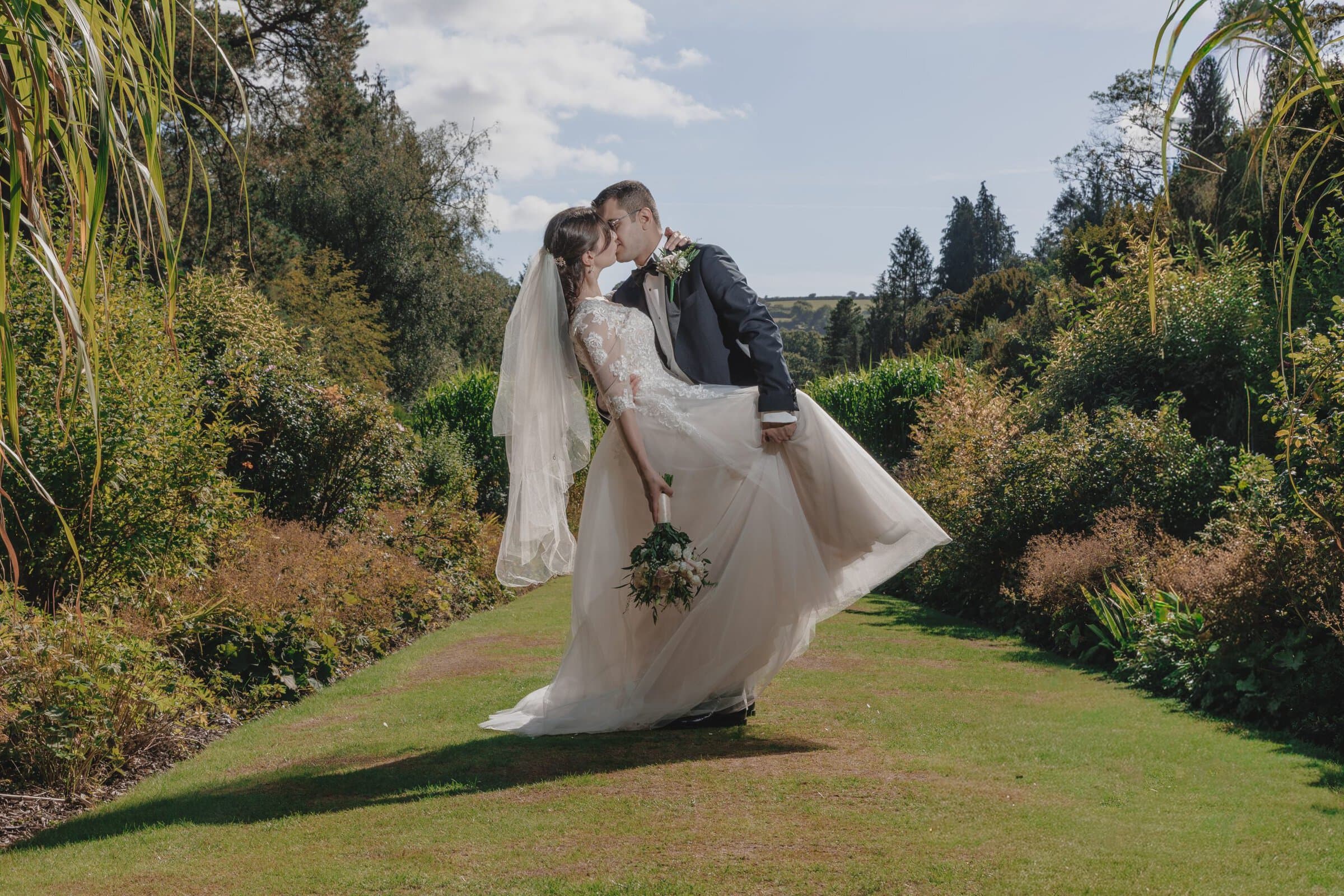 Louise + Amjad | Bovey Castle Micro Wedding, Dartmoor 25 Louise and Amjad Bovey Castle micro wedding photography — couple portraits on the estate
