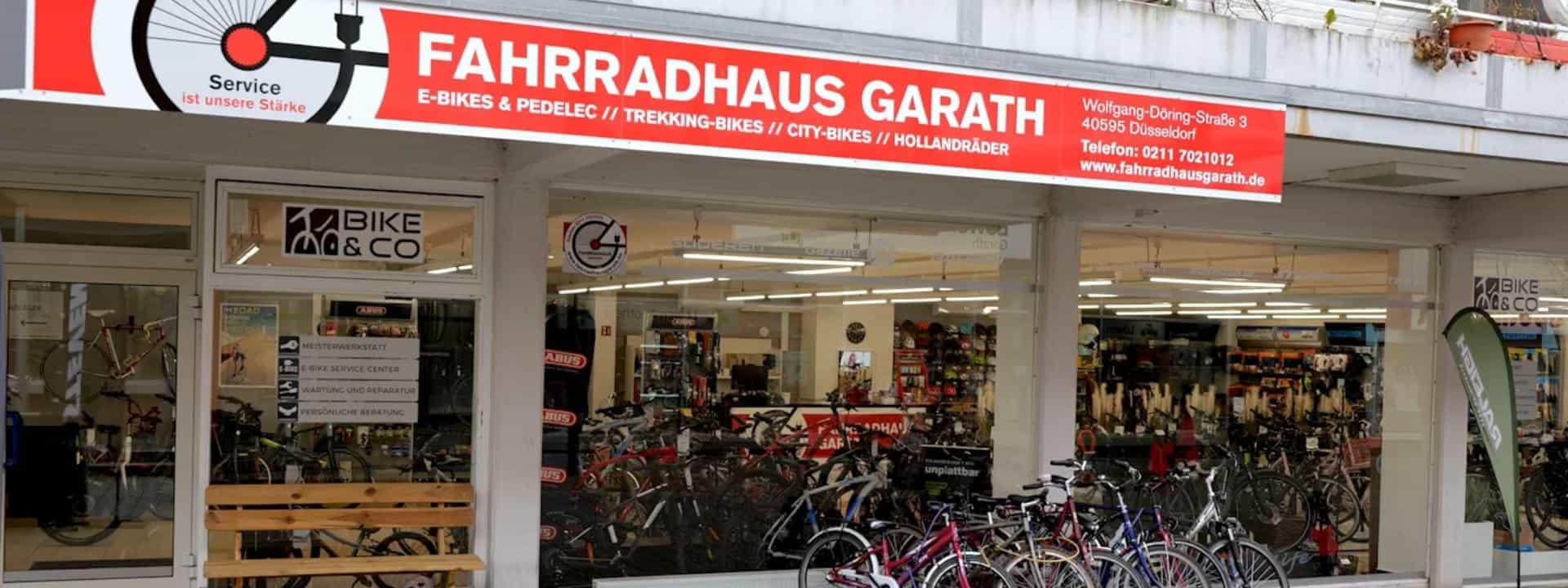 Die Außenansicht vom Fahrradgeschaeft - Fahrradhaus Garath Die Außenansicht vom Fahrradgeschaeft - Fahrradhaus Garath
