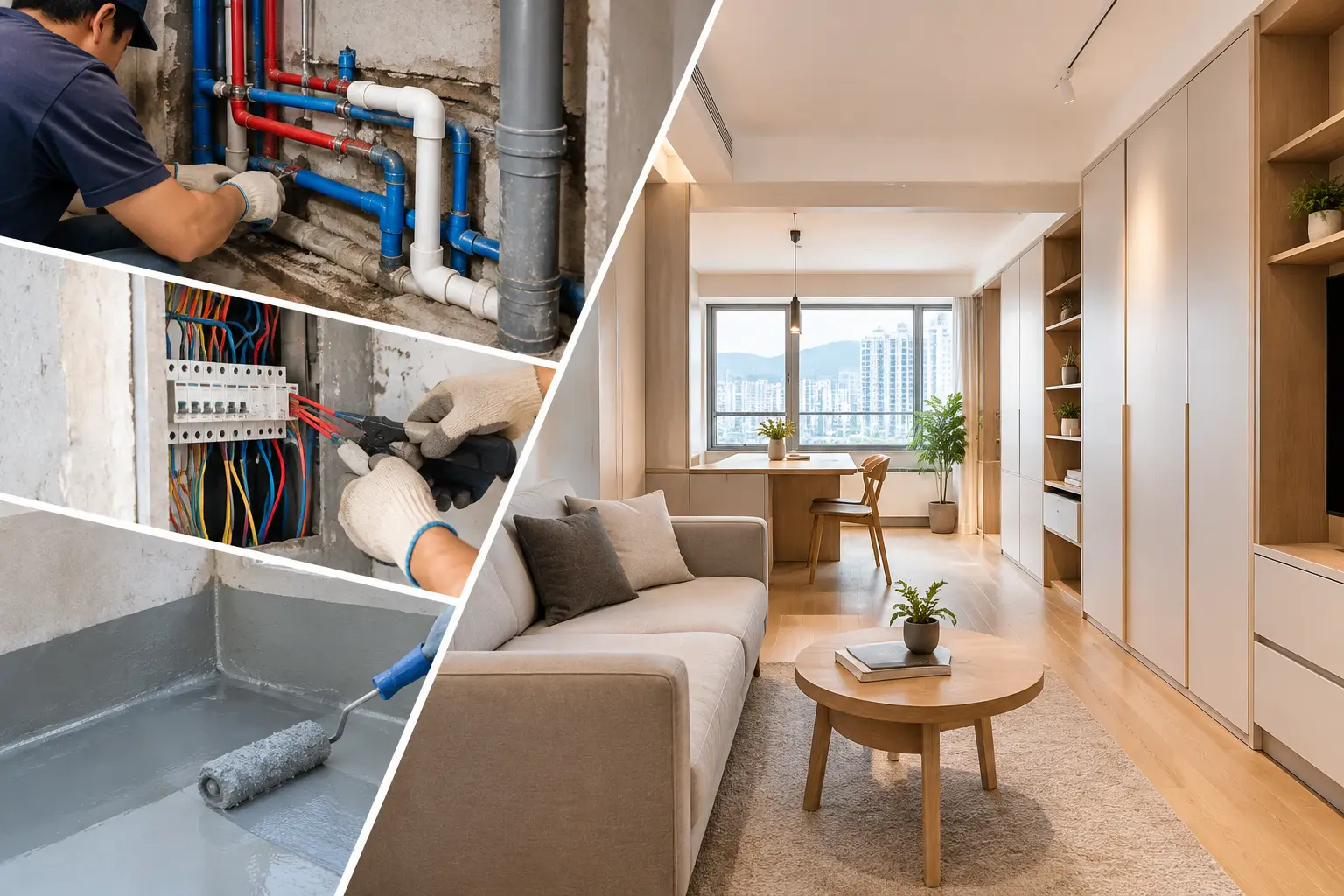 香港舊樓水電改造與全屋傢俬設計實例.