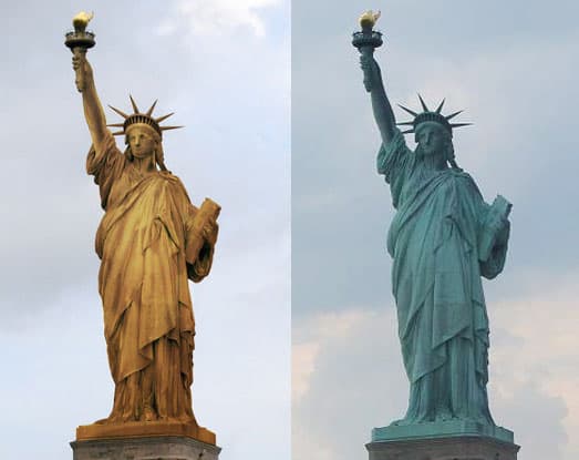 Graepels, Statue of liberty, effects of weathering, metal