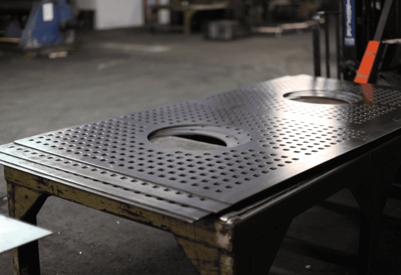Perforated metal close up