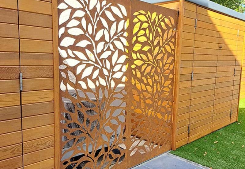 Laser cut metal corten panels
