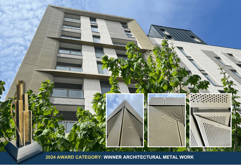 Award for Architectural Metal work cladding, photo of mill lane graepels cladding