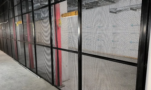 Graepels framed woven wire mesh panel for data centre walling (3)