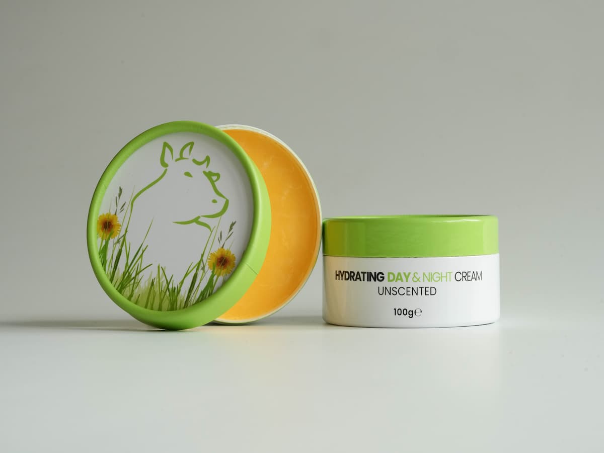 Gentle tallow skincare cream with organic ingredients for hydration and soothing relief.