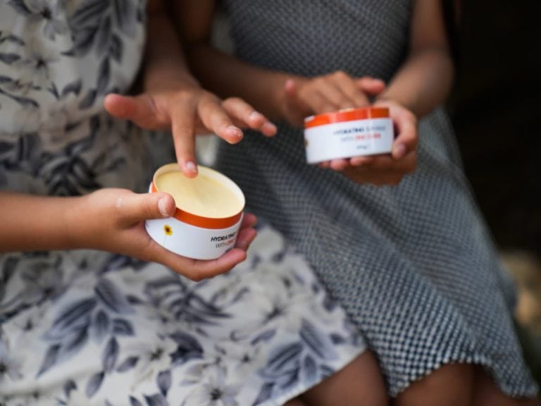 Applying organic grass-fed tallow on face – Hayes Meadow skincare
