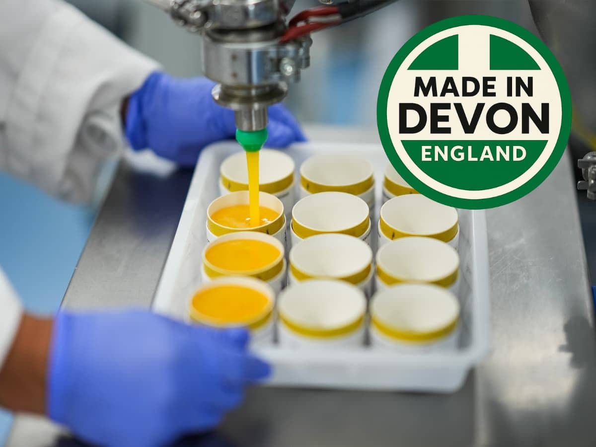 Pure tallow skincare products being manufactured in a lab, emphasizing organic and natural ingredien.