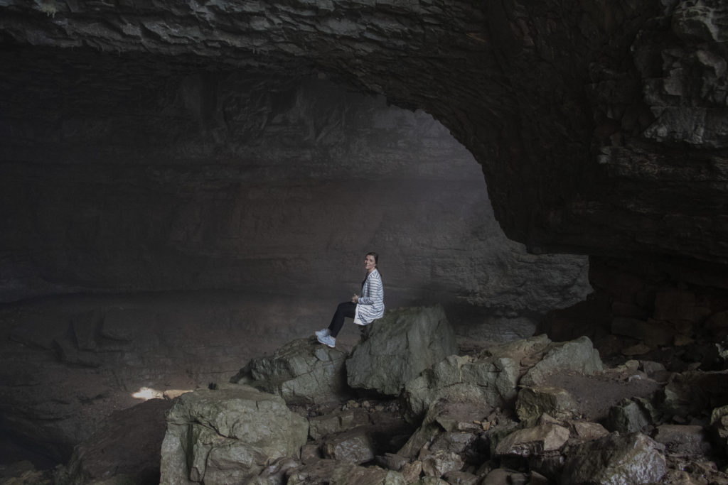 Hiking Stephens Gap Cave in Alabama – Ultimate Guide Sitting at the entrance to stephens gap cave