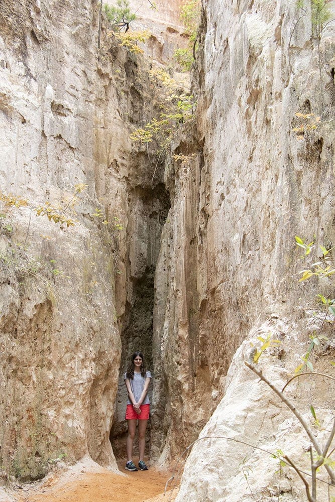 Georgia’s Providence Canyon State Park – A Must See Girl standing in canyon at Providence Canyon State Park | Georgia's Little Grand Canyon