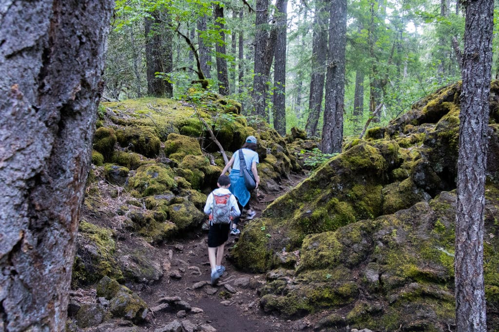 Hiking Oregon’s Tamolitch Blue Pool – The Ultimate Guide Hiking through the lava rock at Tamolitch Falls