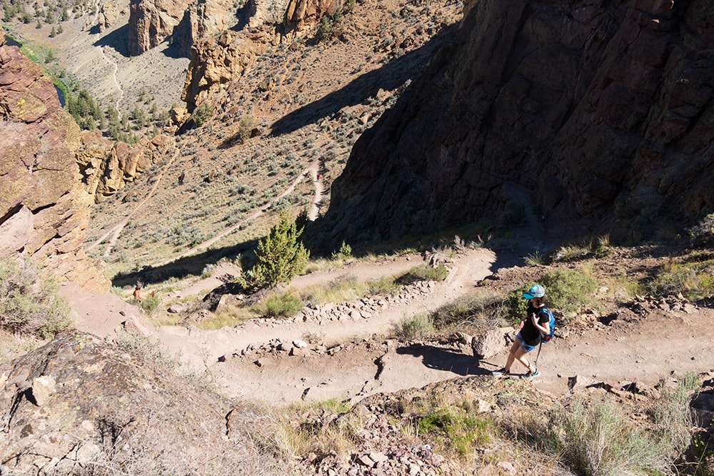 Smith Rock State Park Oregon – Ultimate Guide A view of the switchbacks coming down Smith Rock's Misery Ridge Trail.