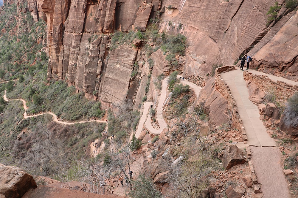 Your Epic 1 to 5 day Zion National Park Itinerary Awaits A view of Walter's Wiggles on the way to Angel's Landing in Zion