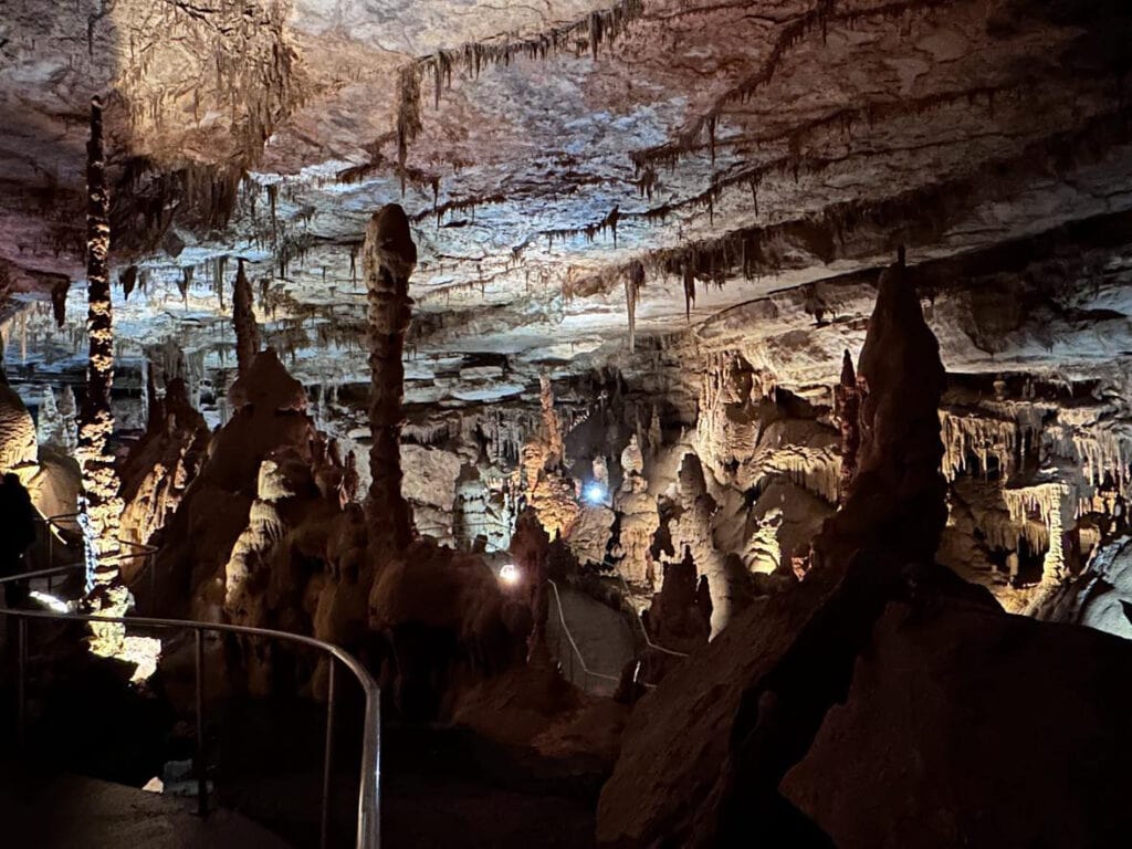 USA Destination Dupes: Alternatives to Popular Travel Spots Cathedral Caverns - An enchanting view of the awe-inspiring underground chambers, stalactites, and stalagmites within Cathedral Caverns State Park. A captivating alternative destination showcasing the hidden wonders beneath the surface.