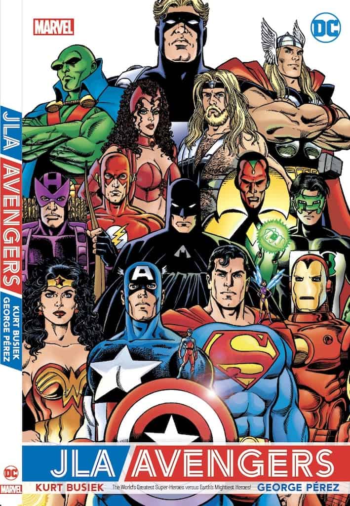 Iconic Justice League of America heroes from Marvel and DC comics.